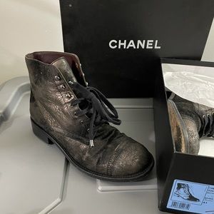 COPY - Metallica color Chanel boots with small heel